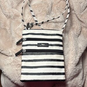 Scout Black and White Striped Crossbody Bag